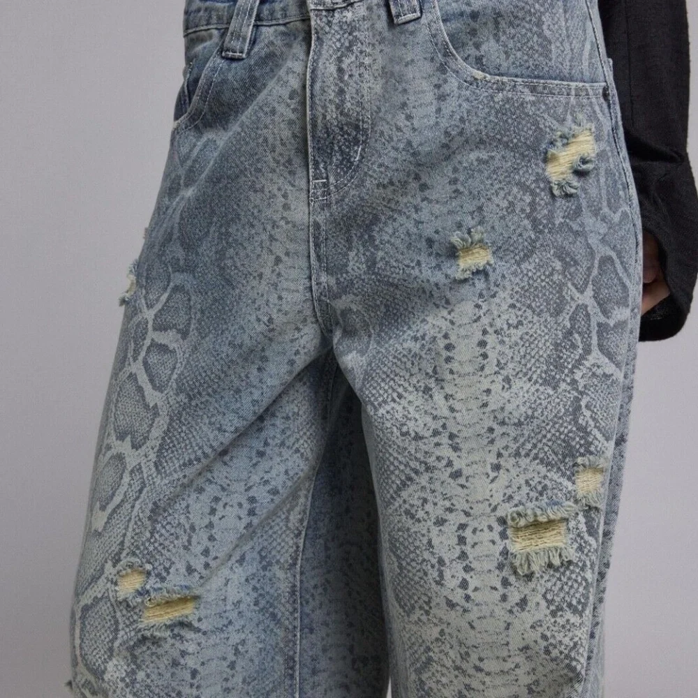 BRAND NEW Ragged Priest Snake Print Jeans Slim Sweeper Jean wSnake Print SIZE 28 - Picture 2 of 6